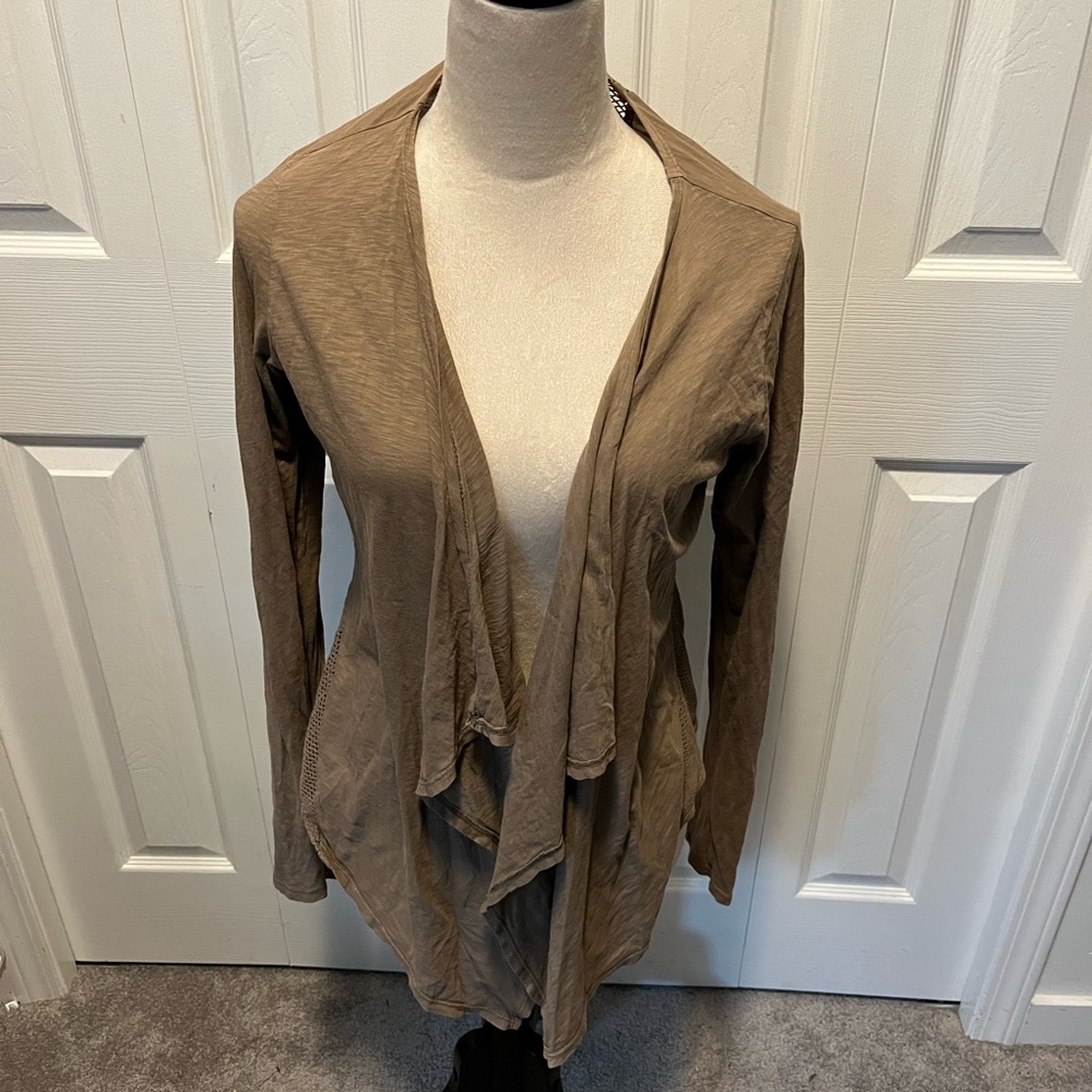 Velvet by Graham & Spencer size M Women's Brown Drape Cardigan Sweater